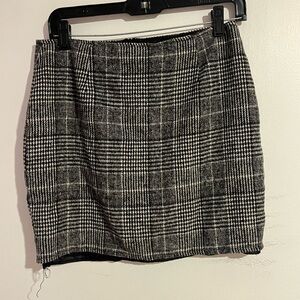 straight plaid mini skirt